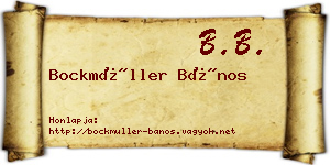 Bockmüller Bános névjegykártya